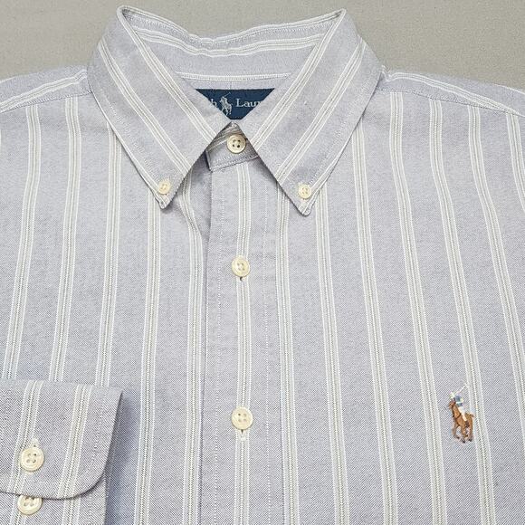 Ralph Lauren Classic Fit Purple Stripped Button Up Shirt Men's Sz 16.5 32/33 - Picture 4 of 6